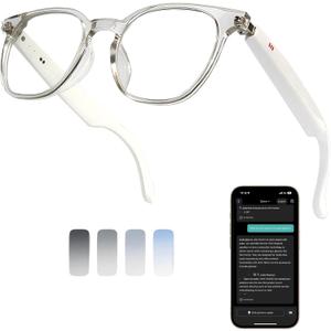 Smart Bluetooth Glasses, AI Voice Translation Eyewear with Integrated Speakers and Microphone, Hands-Free Calling & Music for Sports, Driving and Business, IP65 Rated, Unisex Design