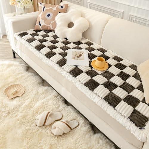 Awjcsv Couch Cover for Dogs Washable, Sofa Cover Protector, Couch Covers for 3 Cushion Couch Sofa Pet Friendly, Soft, Non Slip (27.6 x 70.9 Inch, Black)