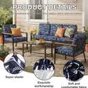 hyha 8Pcs Patio Cushion Covers, Stretch Outdoor Couch Cushion Covers, Washable Outdoor Chair/Sofa Slipcovers for Patio Furniture Cushions Protector with Elastic Bottom(Baroque,Cover Only)