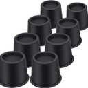 ANNKUT Bed Risers 4 Inch Heavy Duty, Round Furniture Risers for Bed Desk Table Sofa CouchBed Lifts Risers, Support up to 3300 Lbs(8 Pack, Black)
