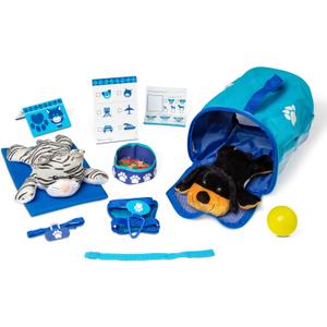 Melissa & Doug Tote & Tour Pet Travel Play Set with 2 Plush Stuffed Animals (15 pcs)