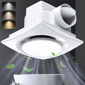 Bathroom Exhaust Fan with Light, Upgraded Bathroom Fan with 30W 3 LED Lights Combo 6500K/4500K/3000K Energy Saving 1.0Sone Damper Design Household Ventilation Fans for Bath Ceiling Mount(12" Cover) Bathroom Exhaust Fan with Light, Upgraded Bathroom Fan with 30W 3 LED Lights Combo 6500K/4500K/3000K Energy Saving 1.0Sone Damper Design Household Ventilation Fans for Bath Ceiling Mount(12" Cover)