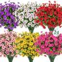 Ouddy Decor 24 Bundles Artificial Flowers for Outdoors, Fake Silk Flowers UV Resistant Faux Plastic Plants for Planters Vase Table Porch Patio Garden Spring Summer Indoor Outdoor Home Decor, Mixed