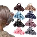 Canitor Hair Clips Set: 8PCS Banana Claw Clips for Thin Hair, Non-Slip Vines Twining French Design Barrettes (01-Colorful)