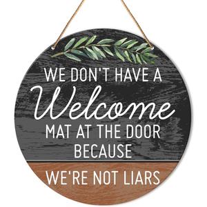 Funny Welcome Sign Front Door Decor, Welcome Wood Hanging Sign Decor Rustic Wall Sign Decorations for Door, Porch, Home, Housewarming Gift for New House Home Apartment, Welcome Door Hanger Sign