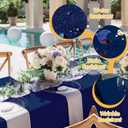 BRILLMAX 10 Pack Navy Blue Tablecloths 60 x 102 Inch for 6ft Rectangle Tables - 150 GSM Polyester Fabric, 15" Standard Drop, Water, Stain & Wrinkle Resistant Cloth Cover for Wedding Dining Buffet