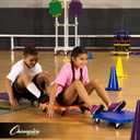 Champion Sports Scooter Board  Choice of Handles or No Handles, Durable Plastic Scooters for Youth Gym & PE Class, Indoor & Outdoor Play, Non-Marring Wheels, Multiple Sizes & Colors (16 Inch (With Handles), Blue)