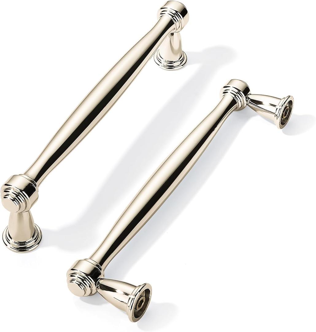 khtumeware 10 Pack Polished Nickel Cabinet Pulls 3 Inch(76mm) Hole Centers Cabinet Pulls Kitchen Cabinet Hardware for Cupboard Drawer Handles Dresser Pulls