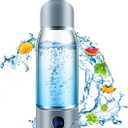 Hydrogen Water Bottle with Three Modes Produces 5000 PPB of Hydrogen Water in 8 Minutes,Made of Aluminium and Glass,with Colorful Light,Rechargeable for Travelling,Office,Home