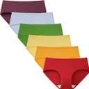 INNERSY Womens Underwear Cotton Hipster Panties Regular & Plus Size 6-Pack (X-Large, Vibrant Rainbow)
