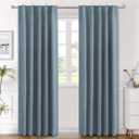H.VERSAILTEX Blackout Curtains Thermal Insulated Window Treatment Panels Room Darkening Blackout Drapes for Living Room Back Tab/Rod Pocket Bedroom Draperies (2 Panels, Stone Blue, 42 x 84 Inch)