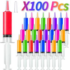 100 Pack Syringes with Tip Cap, 20ml Liquid Syringe BPA-Free Suringes