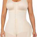 SHAPERX Women's Fajas Colombianas Tummy Control Shapewear Postpartum Full Body Shaper Butt Lifter Bodysuit (Medium, Beige)