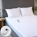 Sunbeam Electric Heated Mattress Pad Full 75" x 54" 12 Heat Settings 12-Hour Auto Shut-Off Fast Heating Soft Cozy Fabric Deep Pocket Skirt Machine Washable