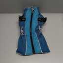 IDOMIK Warm Dog Coat with Harness, Waterproof Reflective Dog Jackets for Small Medium Large Dogs, Fleece High Collar Winter Jacket with Zipper, Pet Winter Snowsuit Clothes for Cold Weather,Blue S (S(Neck Girth:12.6"))