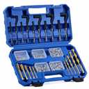 Orion Motor Tech 144pc Thread Repair Kit, Metric Helicoil Repair Kit with HSS Drill Bits Taps Inserts, Auto Rethreading Restorer Tool Kit in 1/4" 5/16" 3/8" 7/16" 1/2" & M5 M6 M8 M10 M12 Sizes 