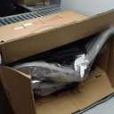 YOUTASTE Dining Chairs Set of 2, Mid Century Modern Upholstered Faux Leather Kitchen Room Chairs, with Black Metal Legs, Armless Accent Chair for Living Room, Bedroom, Vanity, Grey