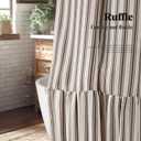 Farmhouse Shower Curtain with Ruffle Hem Linen Shower Curtains for Bathroom Country Vintage Rustic Natural Fabric, Cream-Brown Stripe 60" W x 72" L