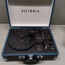 Victrola Journey Bluetooth Portable Suitcase Record Player  with Built-in Speakers, 3 Speed Vinyl Record Player, RCA Out, Headphone Jack (Blue Coral)