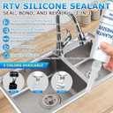 White Silicone Sealant & Adhesive RTV 100% Silicone Caulk Waterproof for Kitchen, Bathroom, Windows & Car High Strength Adhesive All-Purpose Shrink & Crack Proof Caulking - 1.8oz/50g