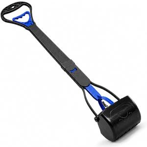 31inch Large Pooper Scooper for Dogs with Long Handle, Sturdy & Durable, Not Easy to Break, Lightweight & Easy to Use, Easy to Pick Up from Grass and Gravel | Less Bend Down, One-hand Operate Pick up for all Surface, Heavy Duty Poop Scooper for Large Medium & Small Dogs