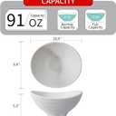 TP 10.5" Melamine Bowls Set of 2, Large 90 oz Serving Bowls for Soup, Salad, Pasta, Ramen, Durable Lightweight and Dishwasher Safe, White