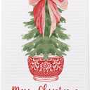 Merry Chinoiserie Christmas Kitchen Towels, Red Porcelain Tree Hand Towels for Bathroom, Red Bow Dish Towels, Kitchen Bathroom Decor, 16x24 Inch