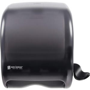 San Jamar Classic Element Paper Towel Dispenser Wall-Mounted Commercial Roll Dispenser, Fits All Core Sizes with Lever for Bathroom, Kitchens, and Restaurants, Plastic, Universal Paper, Black Pearl