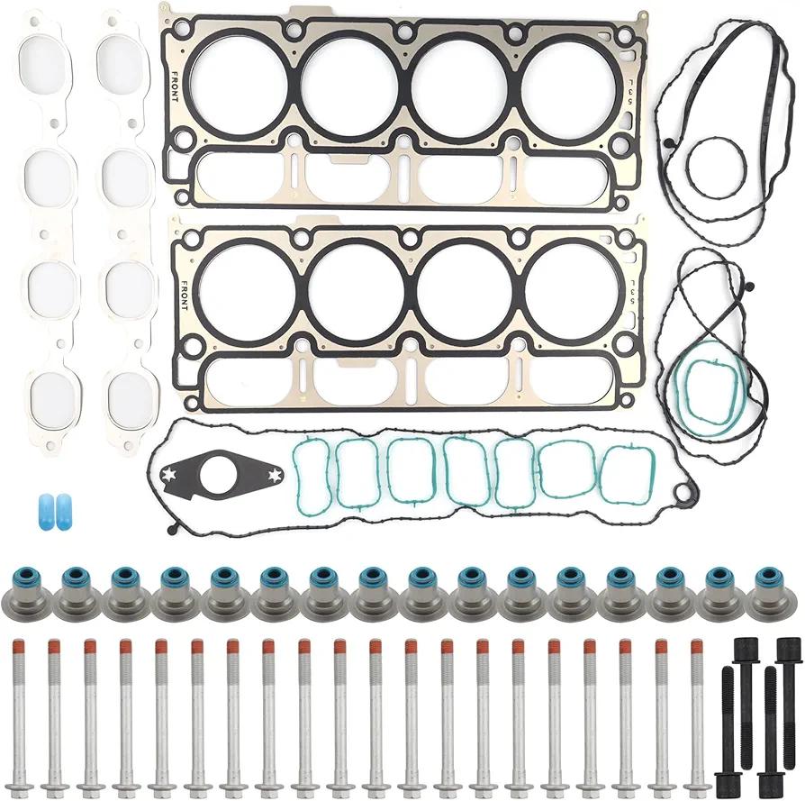 MUCO New Head Gasket Set W/Bolts &Intake Exhaust Valves HS26744PT HGS4308 for Chevy Silverado 1500 Tahoe Suburban GMC Sierra 1500 Yukon XL 5.3L V8 Engine 2014 2015 2016 2017 2018 2019