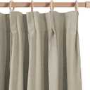 100% Blackout Curtains Pinch Pleated Curtains with White Silicone Coating for Bedroom, Living Room, 40 Width 88 Inch Long 1 Panel, Natural