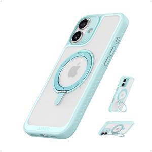 Anker Ultra Magnetic for iPhone Case with Sturdy 360 Ring Stand, Military-Grade Shockproof Kickstand Compatible with MagSafe (for iPhone 16 Plus, Green)