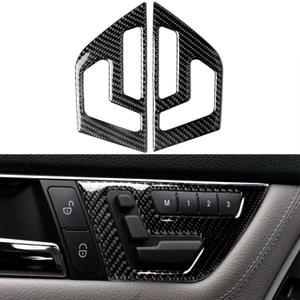 NVCNX Carbon Fiber Compatible with Mercedes-Benz C-Class W204 C250 C300 C350 C63 AMG 2008-2014 Sedan Accessories Car Door Seat Adjustment Panel Cover Interior Trim Sticker Decal 2PCs not for Coupe