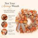24 Inch Fall Wreaths for Front Door, Pumpkin Wreath