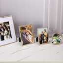 High-End Zinc Alloy 5x7'' Gold Photo Frames - Modern Rope Profile,Elegant Velvet Backing & Tempered Glass Front for Weddings & Home Decor,Classhy Metal Frame for Table Top and Wall Hanging