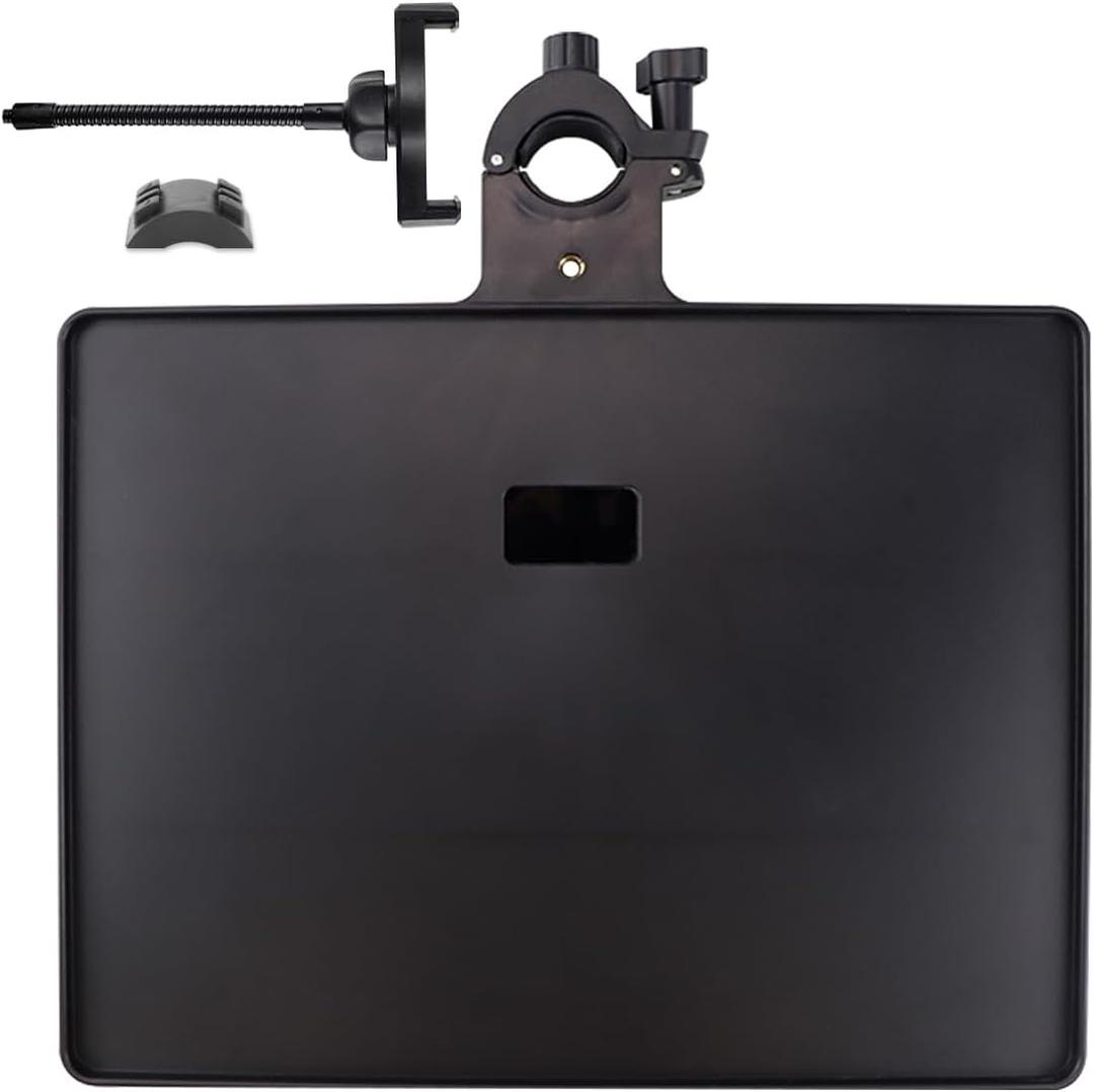 Microphone Stand Tray with Phone Support, Microphone Stand Clamp-On Rack Tray HolderUniversal Sound Card Tray for Live Streaming (Large)