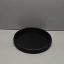 Kate and Laurel Caspen Round Cut Out Pattern Decorative Tray with Gold Metal Handles, Black (15.5")