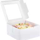 Kootek 24pcs Cake Boxes with Window, 10 x 10 x 5 Inches Bakery Boxes Treat Cookie Dessert Boxes Pastry Box for Cake, Chocolate Covered Strawberries, Cupcakes, Donuts, Baked Goods