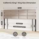 King/Cal King Size Upholstered Headboard, Adjustable Head Boards with LED Light & Charging Station, Bed Headboard Only, Attach Frame, Ideal for Bedroom, Dorm, Guest Room, Beige