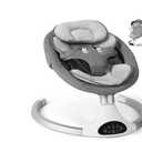 Baby Swing for Infants - Electric Infant Swing with 3 Swing Speeds and 10 Lullabies, Portable Indoor Baby Rocker, Touch Screen Control and Remote Control, Bluetooth, Grey