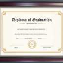 GraduatePro 8.5x11 Diploma Frame, Picture Frame for Wall and Tabletop Display with UV Protection Acrylic, Professional Wooden Look, Mahogany with Gold Beaded