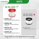 2 Pack 49-90-1900 HEPA Filter Compatible with Milwaukee Cordless M18 Vacuum 0780-20 0880-20, with 4 Foam Sleeve Filters & 1 Brush