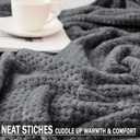 Exclusivo Mezcla Fleece Throw Blanket Extra Large, Super Soft and Warm Blankets for Couch, Sofa and Bed Waffle Textured, Cozy, Fuzzy and Lightweight (Dark Grey, 50x70 Inches)
