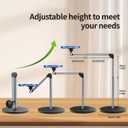 yAyusi Heavy Duty Aluminum Magnetic Overhead Tripod for iPhone, 13.7 in Long Overhead Phone Mount, Flexible Articulating Arm Phone Mount for Desk for Live Streaming, Meeting, Cooking