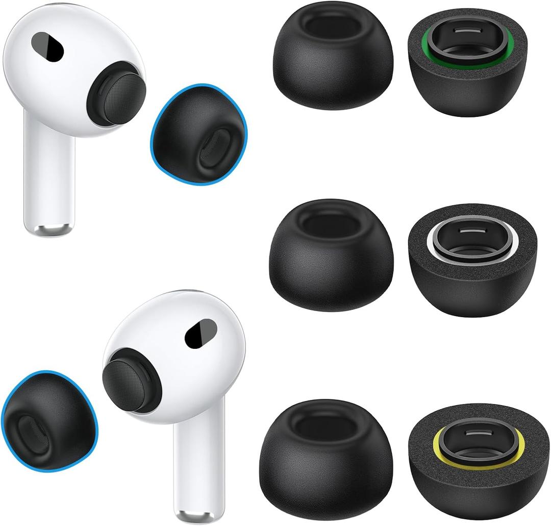 Memory Foam Ear Tips Compatible with AirPods Pro 3, Super Comfort, Enhanced Noise Cancellation, Secure fit, Foam Replacement Ear Tips with Portable Storage Box (S/M/L)