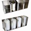 Stainless Steel Cup Dispenser,4 Compartments Cup Holder and Lid Holder with Adjustable Dividers,Cup Organizer for Kitchen Cabinets Cafe Shop Restaurant,Includes Straw Holder