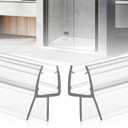 Shower Door Bottom Seal, 2-Pack PVC Strips with Sweep 36" Long, for 1/4"(6mm) Thick Framless Glass Door, to Stop Water Leakage