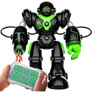 BEZGAR TR300 Robot Toys for Kids - Smart Programmable, Dancing Remote Control Emo Robot with 22 Actions, Supporting 78 Changing Expression, for Kids, 3 4 5 6 7 8 Year Old Boy Birthday (Black)