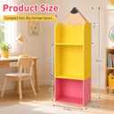 Pencil Bookshelf Wood 3 Tier Back to School Open Storage Bookshelf Cute Pencil Shaped Floor Standing Bookcase Storage Organizer Playful Bookshelves for Classroom Bedroom Home Office Nursery Decor
