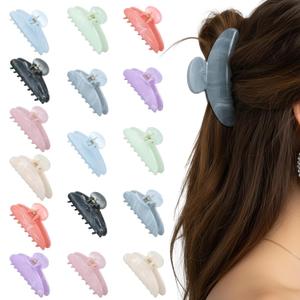 16 Pcs Hair Clip, Acrylic Large Hair Clips - Strong Hold Jaw Clips for Thick Thin Hair, Cute Non-slip Claw Clips, Stylish Hair Accessories for Women Girls (8 Colors)