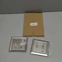 DEWENWILS Brushed Nickel Light Switch Cover, Double Light Switch Plates， Heavy Duty Matel Wallplates, 2-Pack